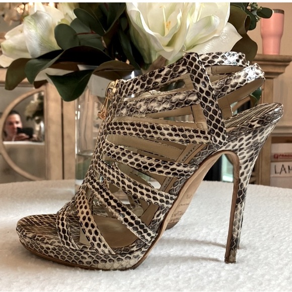 Jimmy Choo Glenys Snakeskin Heels - Picture 4 of 12